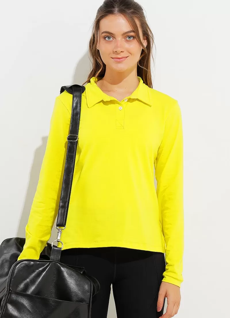 Fashion Court LS Polo Women Long Sleeve Shirts | Polos