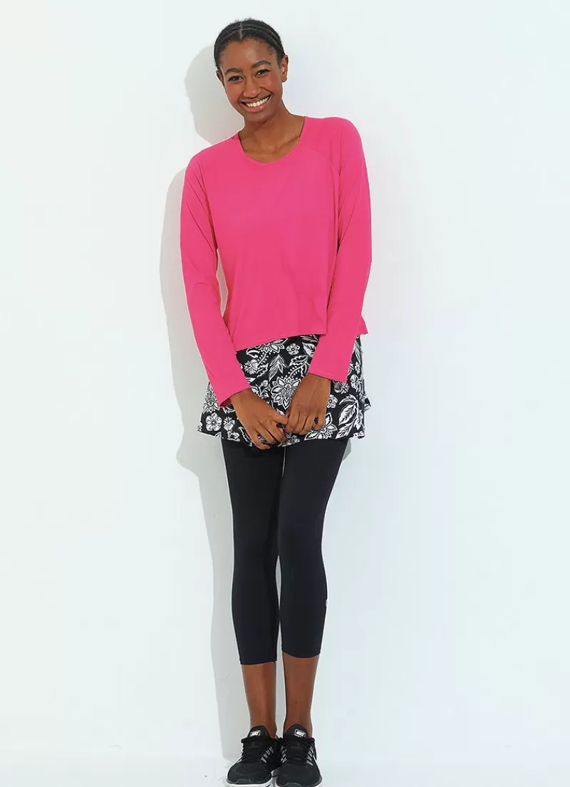 Sale Move Shirt (Pink Batom) UPF 50+ Women Long Sleeve Shirts