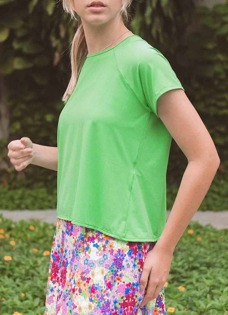 Best Sale Move T (Lemon Green) UPF 50+ Women Short Sleeve Shirts