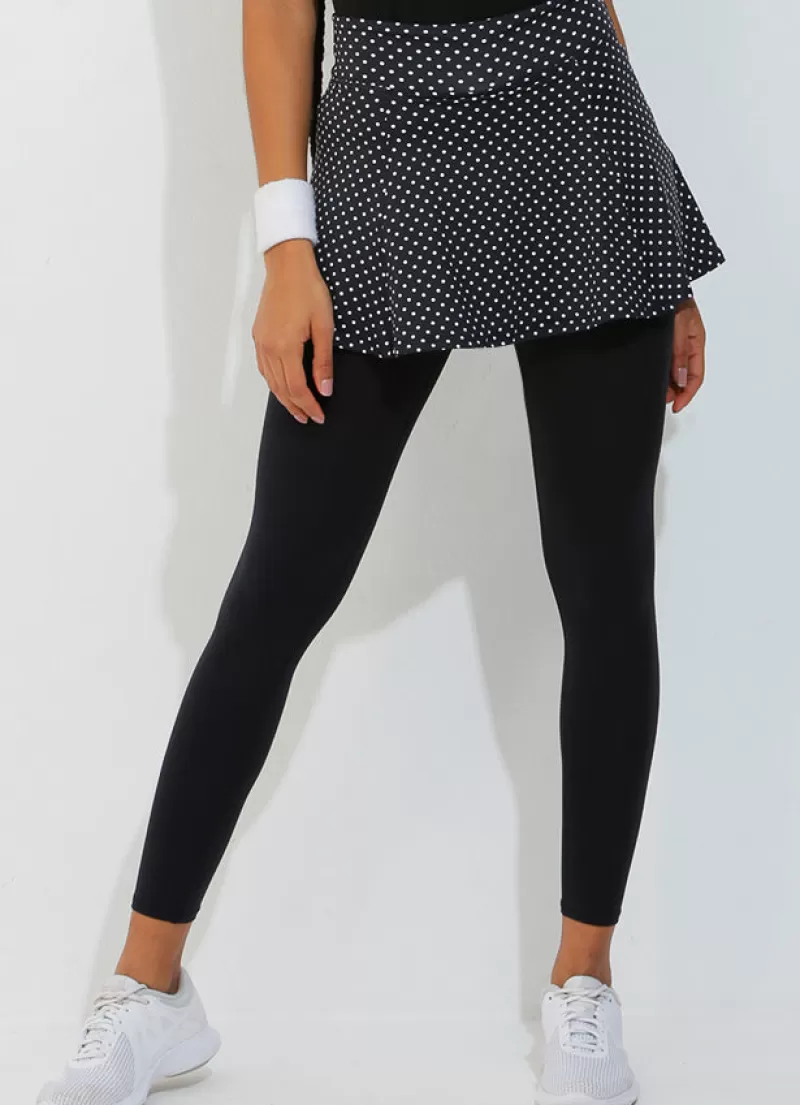 Shop Skirted Legging (Black Polka Dot/Blk) Women Skirted Leggings & Capris