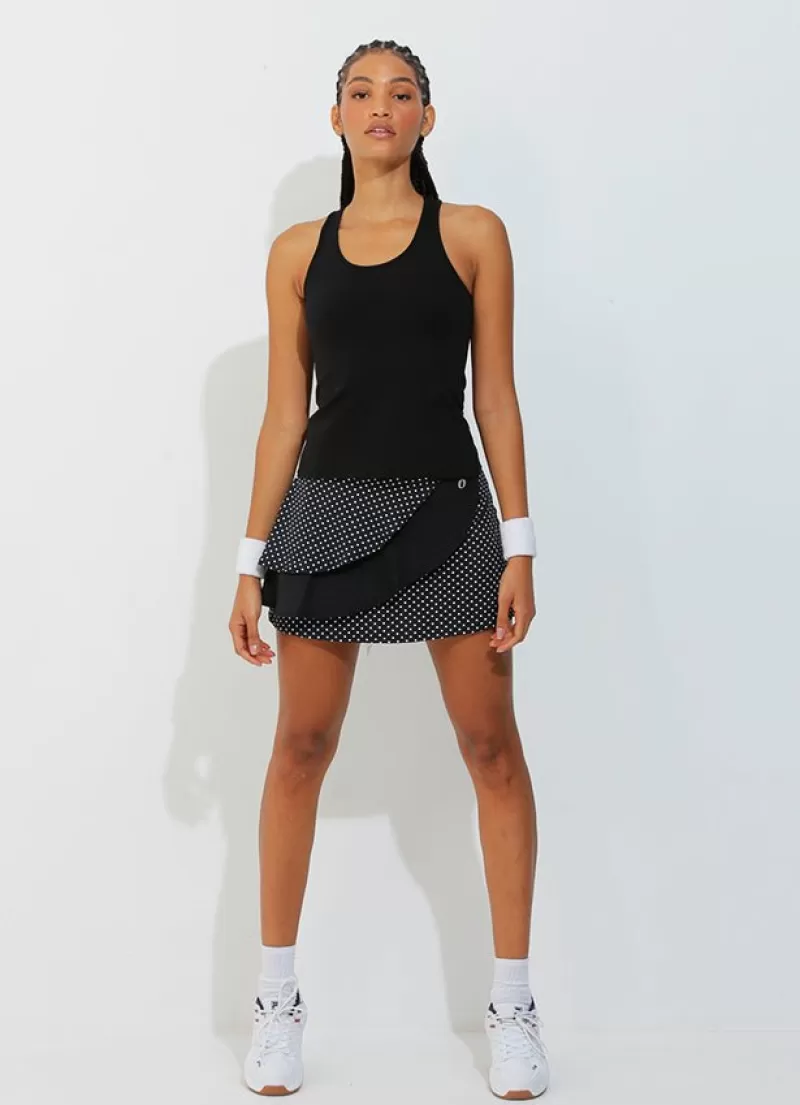 Sale Spin Skirt / Skort (Black Polka Dot/Blk) 14.5" Women Skirts