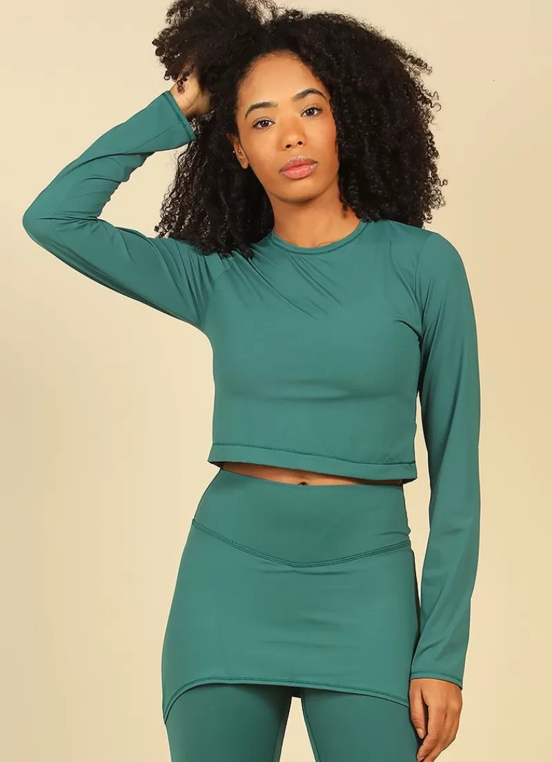 Sale UV Pro Cropped (Verde Real) UPF 50+ Women Long Sleeve Shirts