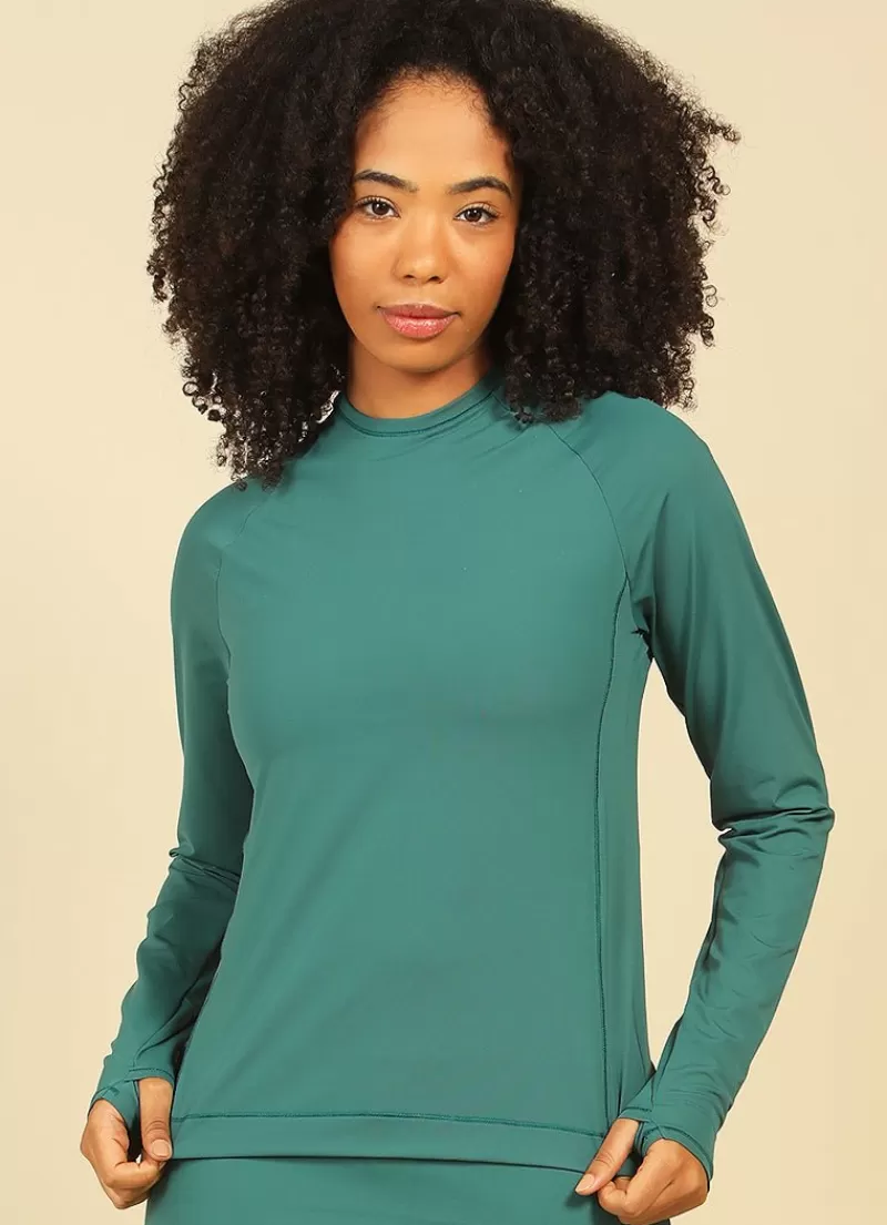 Hot UV Pro Shirt (Verde Real) UPF 50+ Women Long Sleeve Shirts